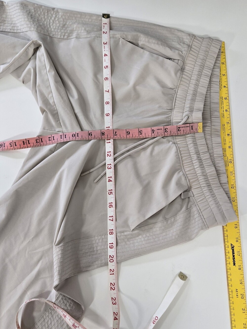 Athleta Avenue Wide Leg Crop Pants Beige Tan Pull On Athleisure Travel Womens 8 - Picture 14 of 16